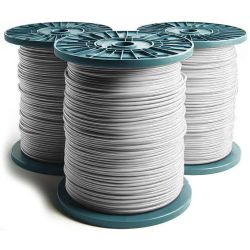 18 Gauge Insulated Stranded White Wire With Color Striping - Sold By The Foot
